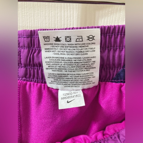 Nike Purple Lined Drawstring Dri Fit 4” Running Shorts Medium Athletic Jogging - Picture 8 of 10